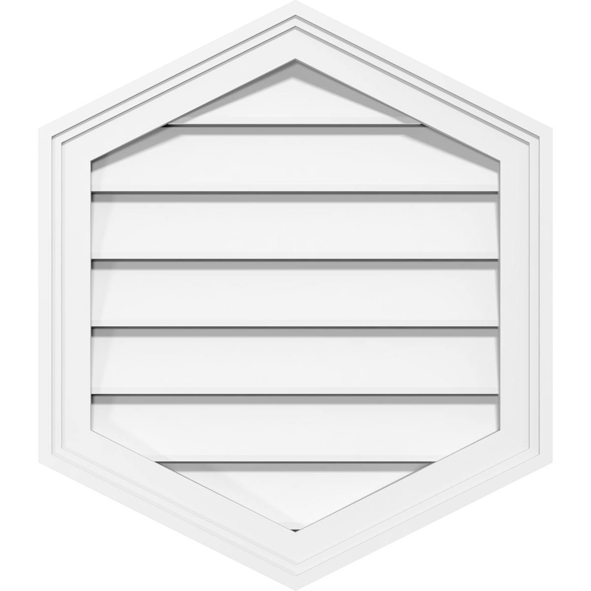18x22W x 36x22H Vertical Peaked Surface Mount PVC Gable Vent 10/12 Pitch M398210