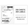 Half Sheet Labels with Rounded Corner, White Shipping Labels - 5-1/2" X 8-1/2" - 400 Labels R326