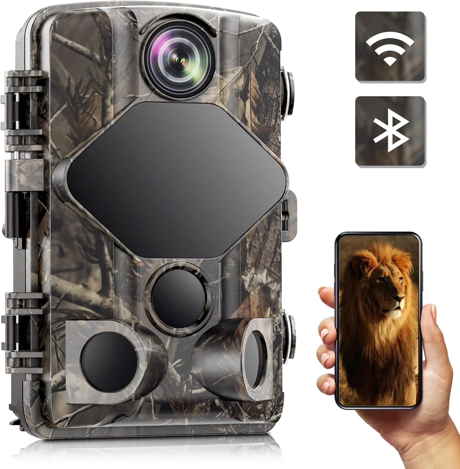 4K 24MP Night Vision 82ft Motion Activated IP66 Waterproof Trail Camera Q887343