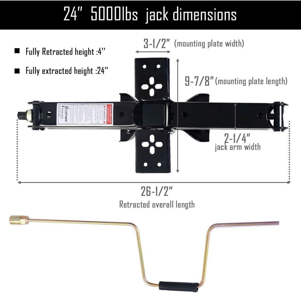 4Pcs Scissor Jack RV Camper Trailer Stabilizer with 2 Crank Handles 5000lb Steel K5452