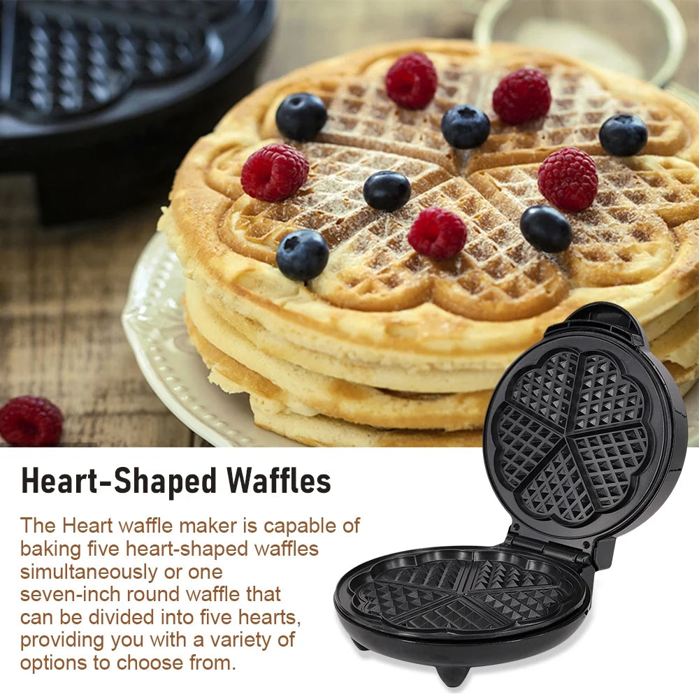 1000W Heart-Shaped Electric Waffle Maker X2116