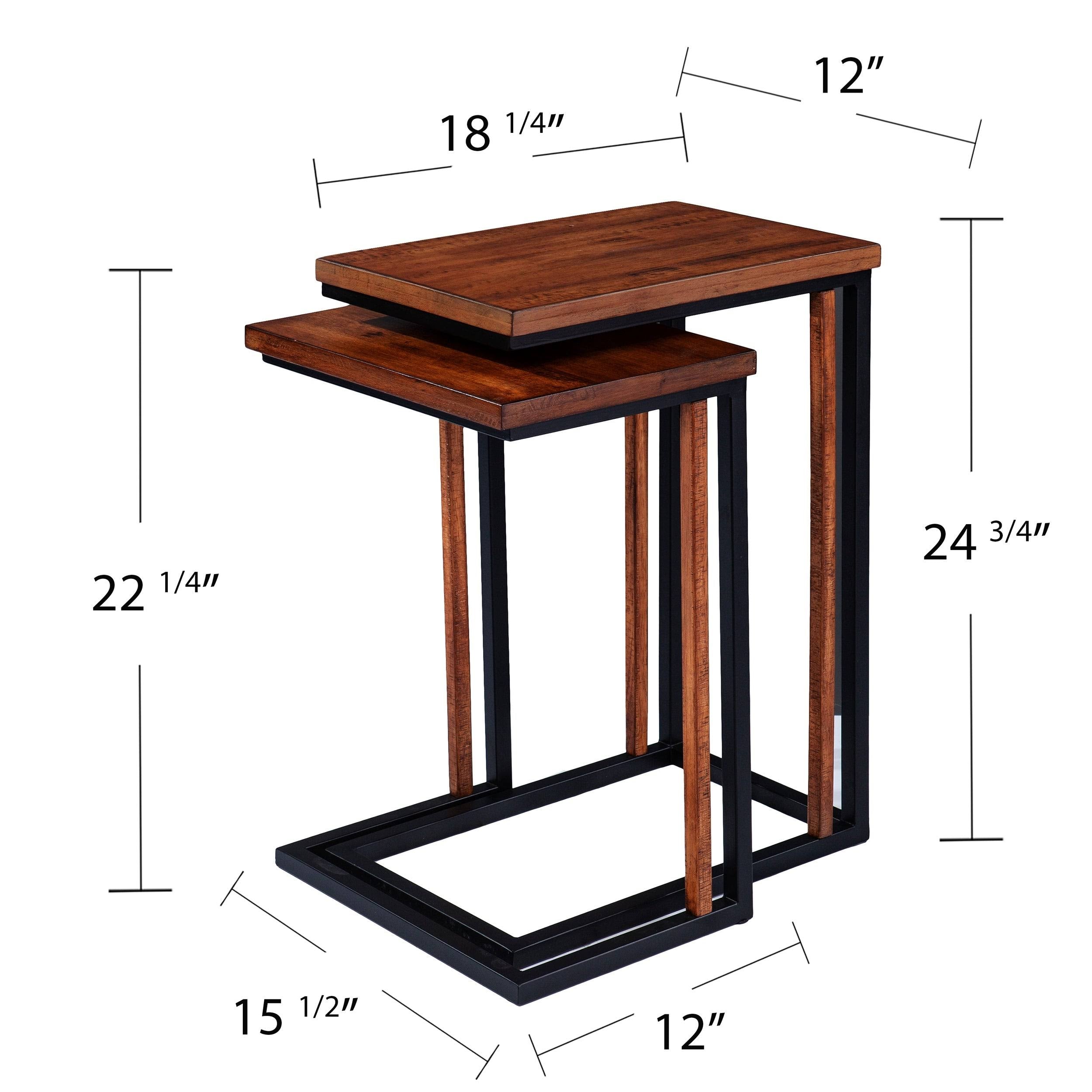 Brown Metal C-Table Set of 2 M688648