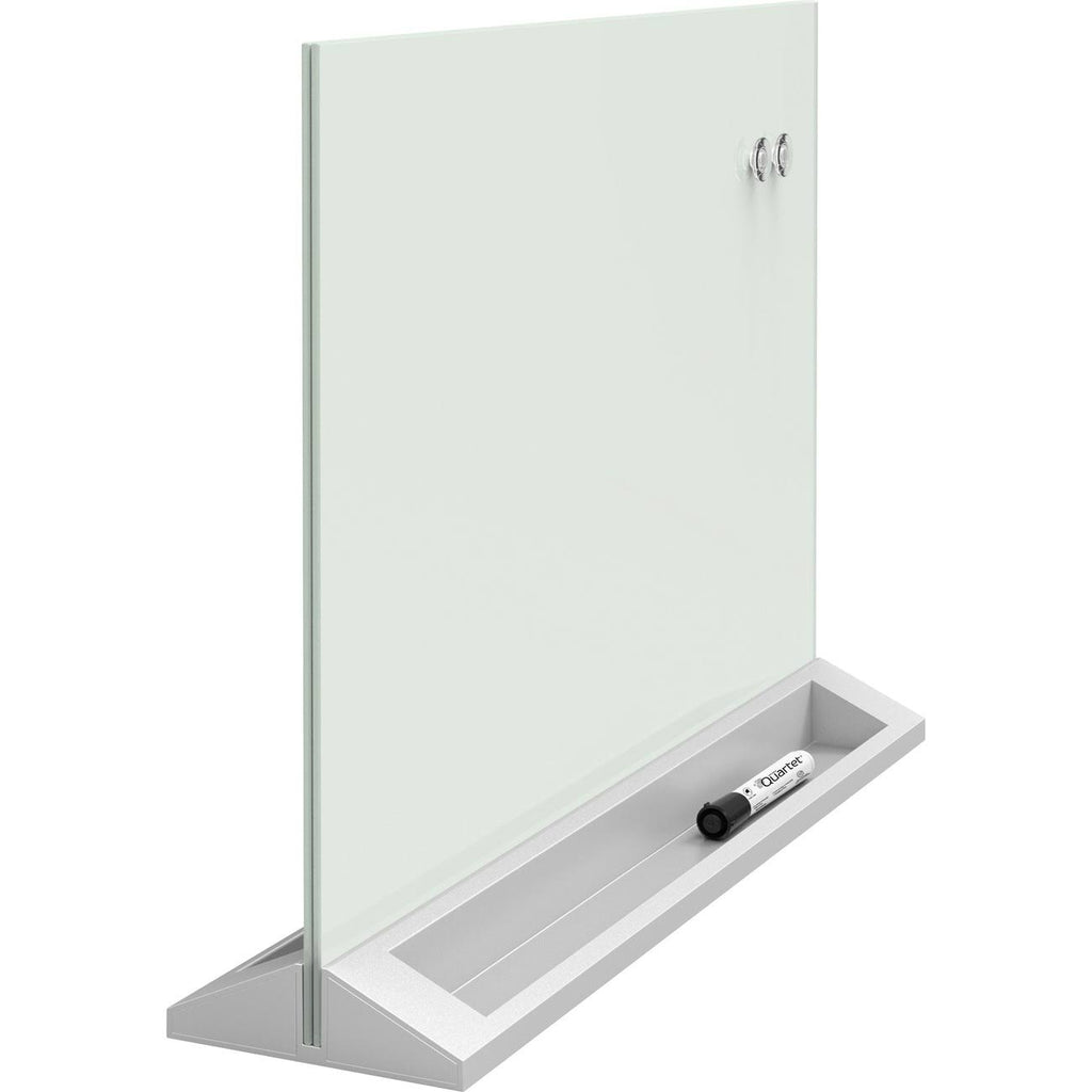Whiteboard Desktop 17.01 in x 22.99 in Glass Magnetic Double-Sided X687278