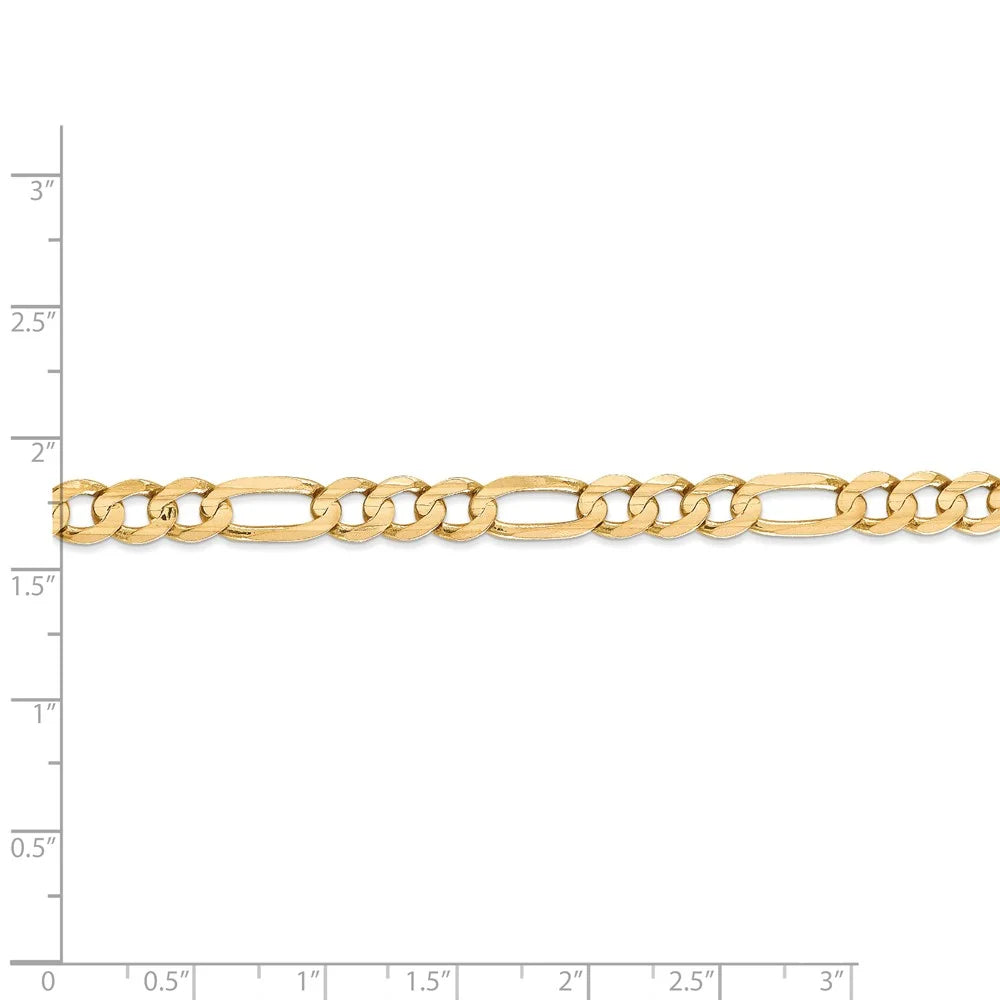 14kt Yellow Gold 6mm Open Figaro Chain 18 inch Lobster Clasp G90974