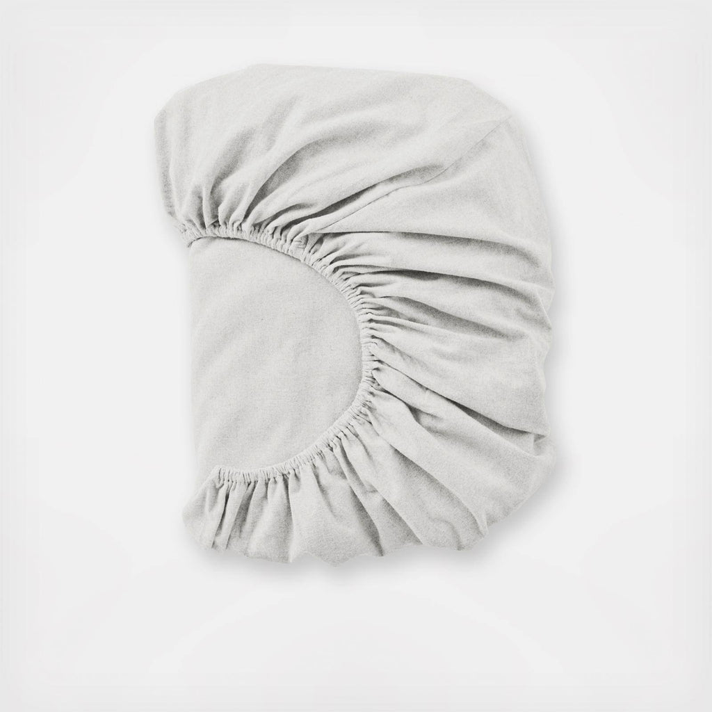 Full Organic Flannel Fitted Sheet Alpine White V57030