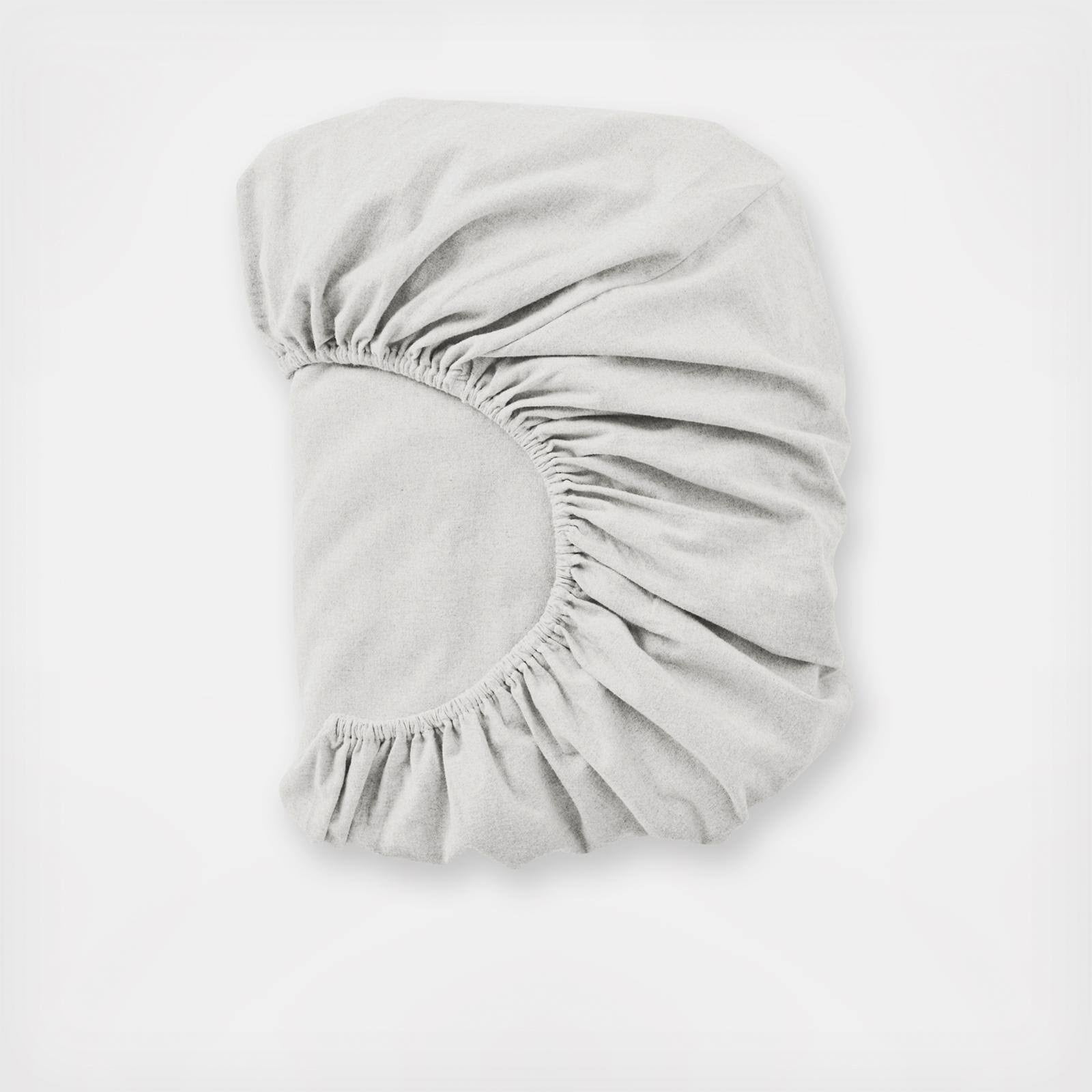 Full Organic Flannel Fitted Sheet Alpine White V57030