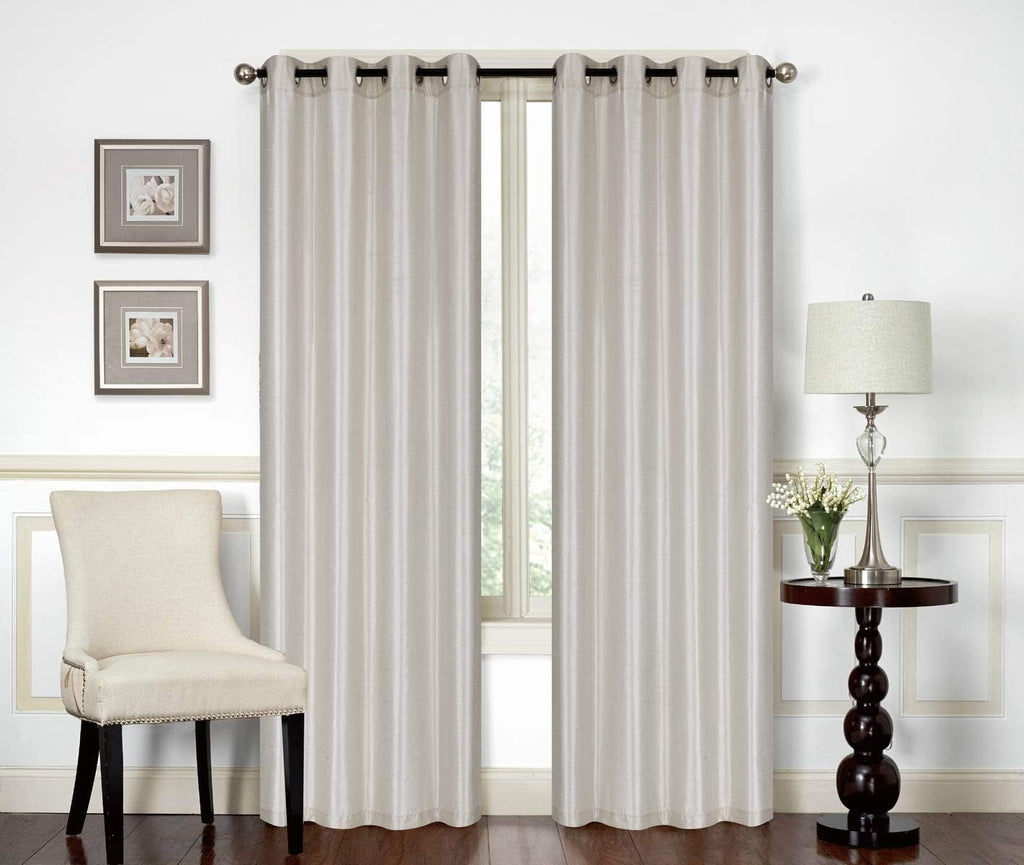 Red Solid Faux Silk Double Waterfall Valance with Tails B365368