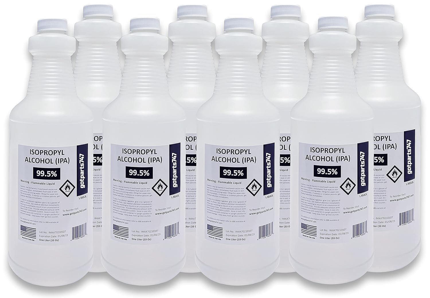 Isopropyl Alcohol 99.5+% 8 x 1000 ml H87175