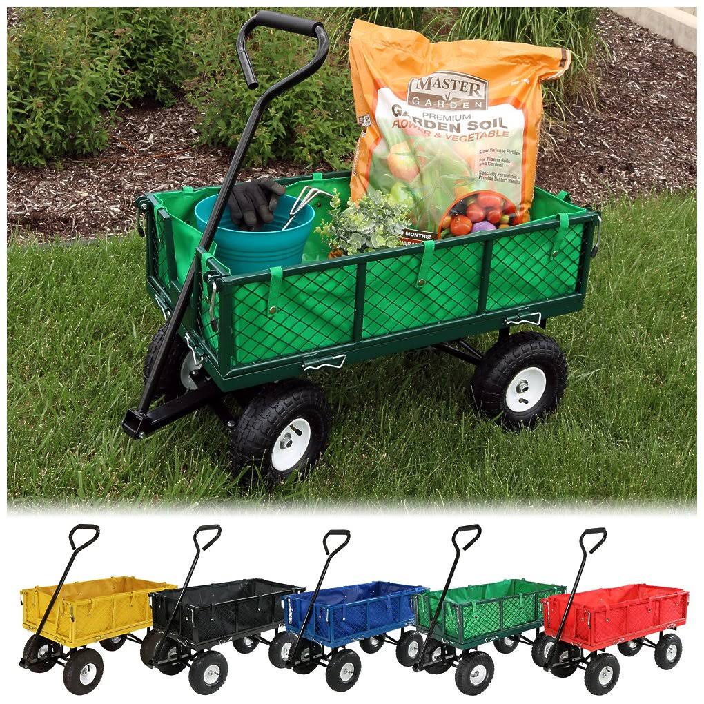 Black Utility Cart with Folding Sides and Liner K3847