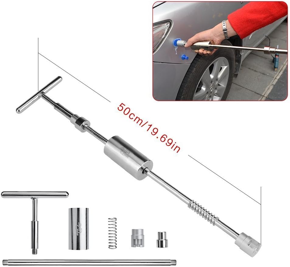 68 Pcs Auto Body Paintless Dent Removal Tools Kit LED Reflect Light Board Dent Lifter Bridge Puller Set D97335