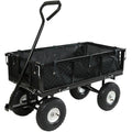 Black Utility Cart with Folding Sides and Liner K3847