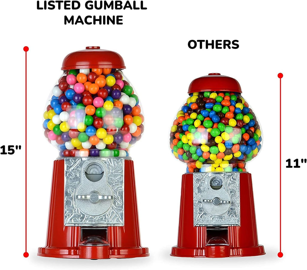 15 Inch Metal Gumball Vending Machine with Stand H3040