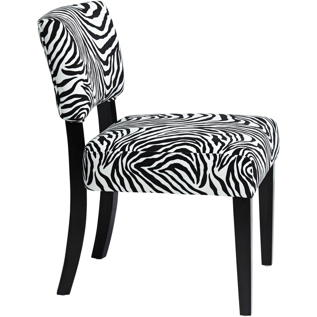 Zambia Zebra Print Accent Chair with Velvet Fabric O23735
