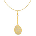 10K Yellow Gold Tennis Racquet Pendant Charm with 14K Yellow Gold Rope Chain Necklace 18'' K41696