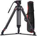 Heavy Duty Aluminum Fluid Head Video Tripod with Ground Spreader Q9196