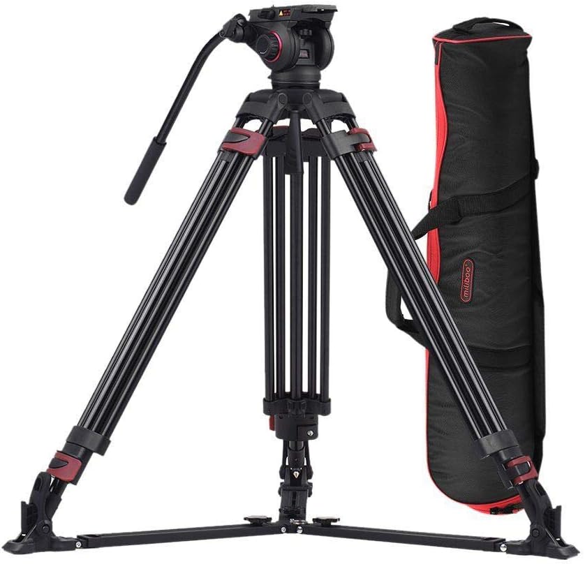 Heavy Duty Aluminum Fluid Head Video Tripod with Ground Spreader Q9196