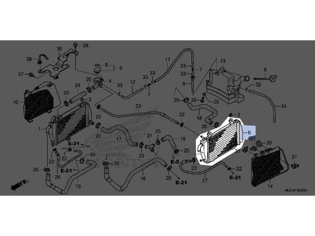 Left Radiator for Honda Goldwing GL I996008
