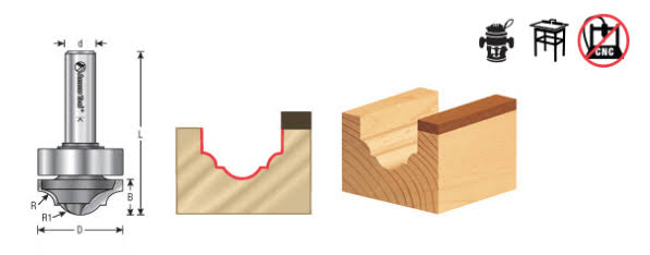 Carbide Tipped Classical Plunge with Upper Bb 5/32 Radius x 7/8 Dia x 1/2 x 1/4 inch Shank M728