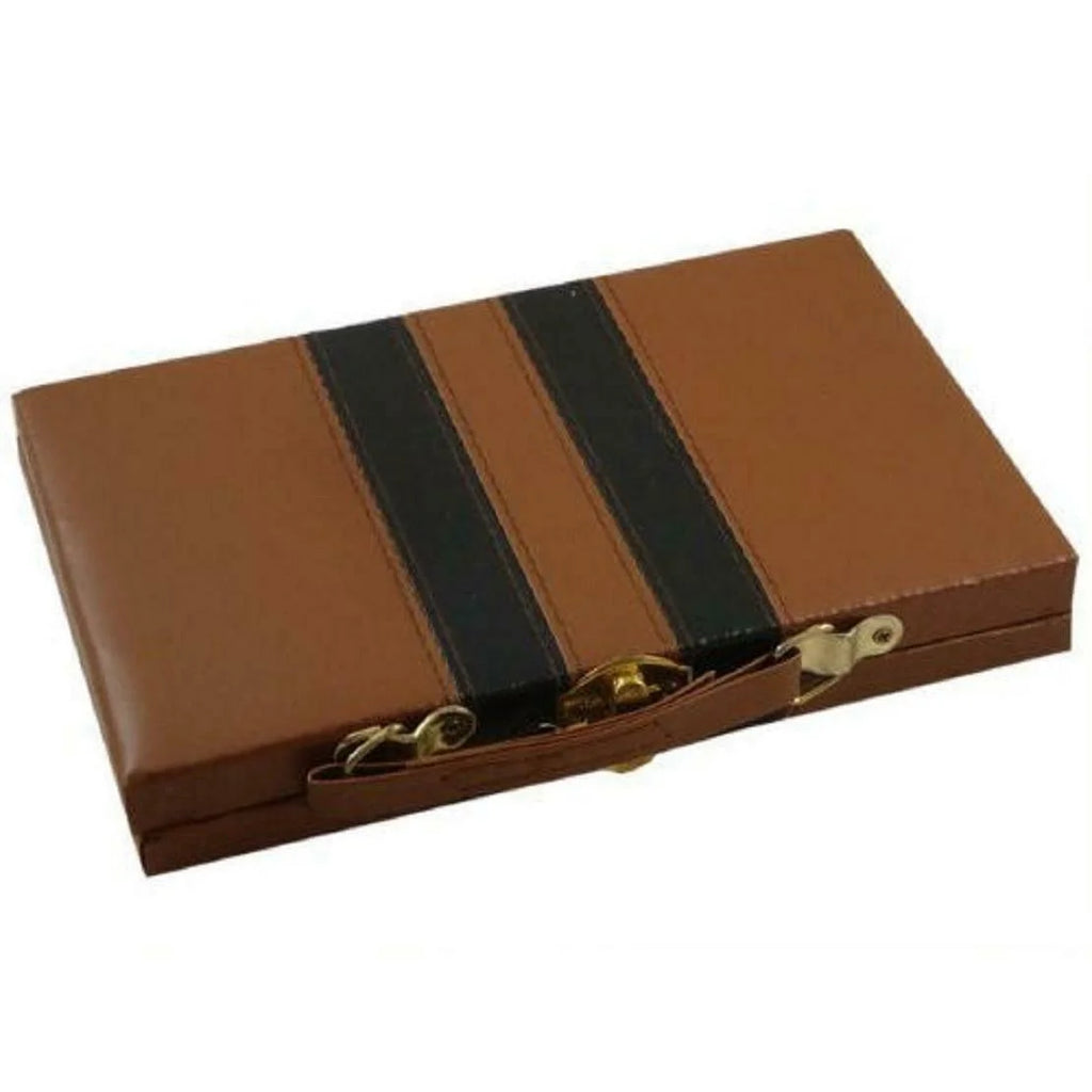 Ivory and Black Tile Dominoes with Metal Spinners in Travel Case S92617