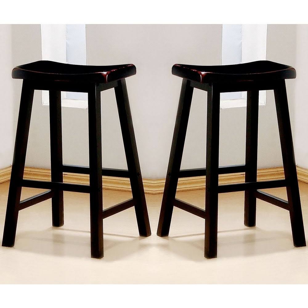 Black Cherry Saddle Design Bar Stools, Set of 2 K678590