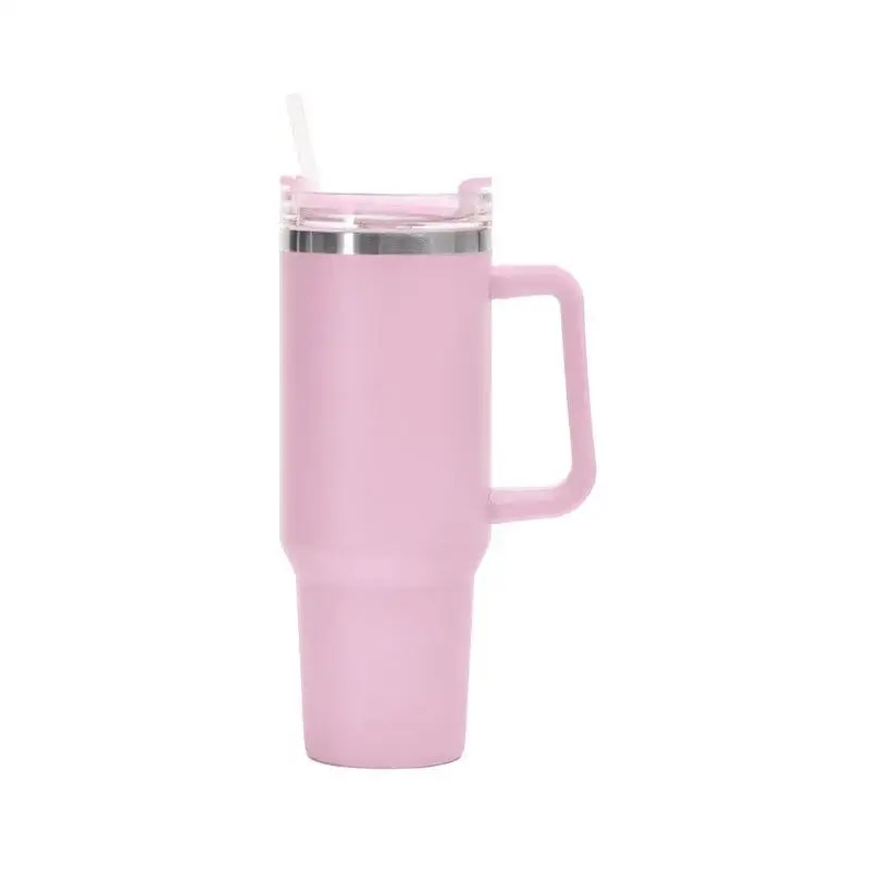 40oz Stainless Steel Insulation Cup With Handle Light Pink J5091