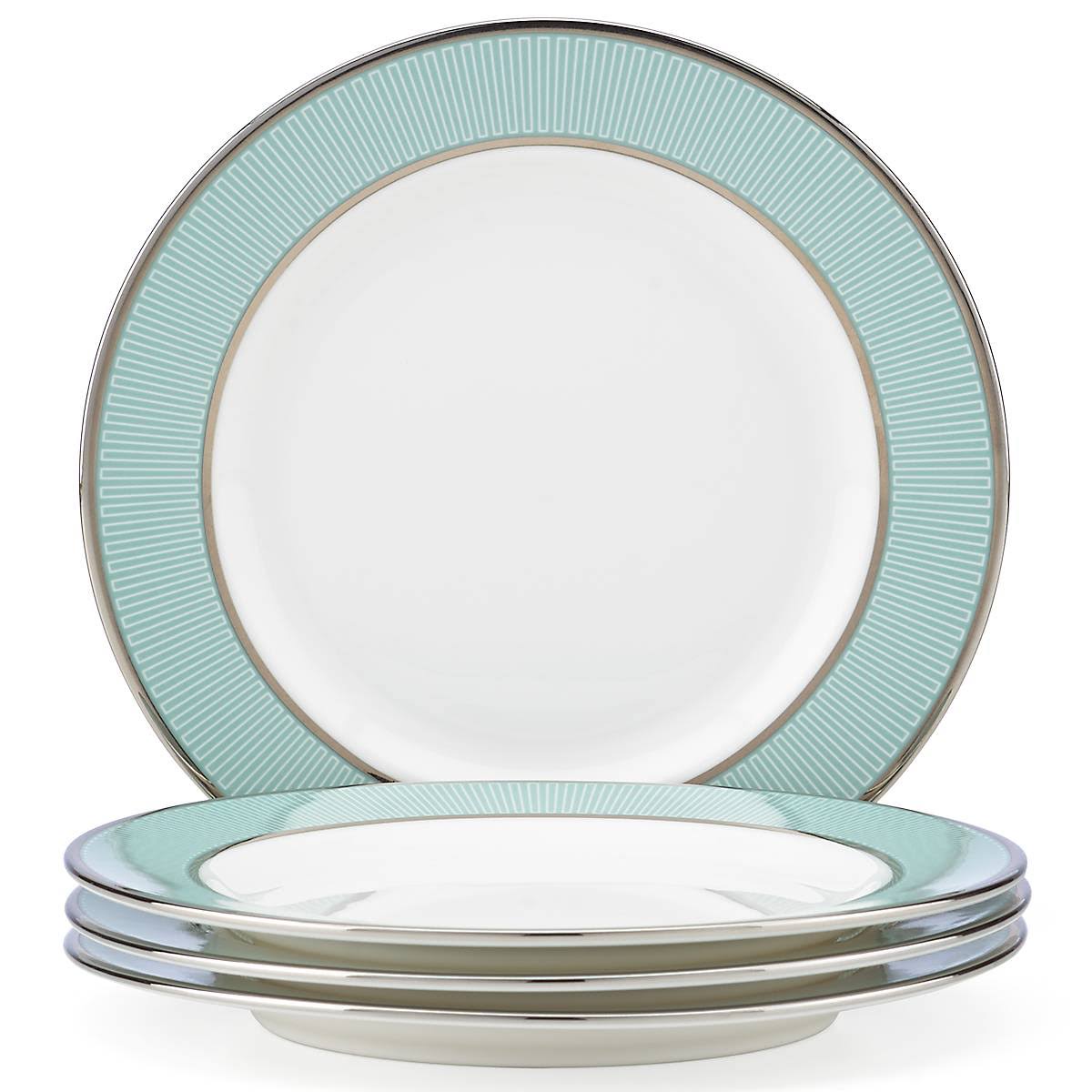 Aqua Tidbit Plates, Set 4 J834