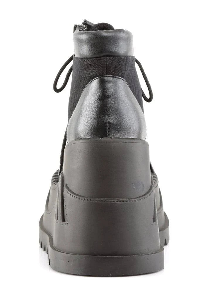 Black Canvas-Vegan Leather Stomp-10 Boots O146289