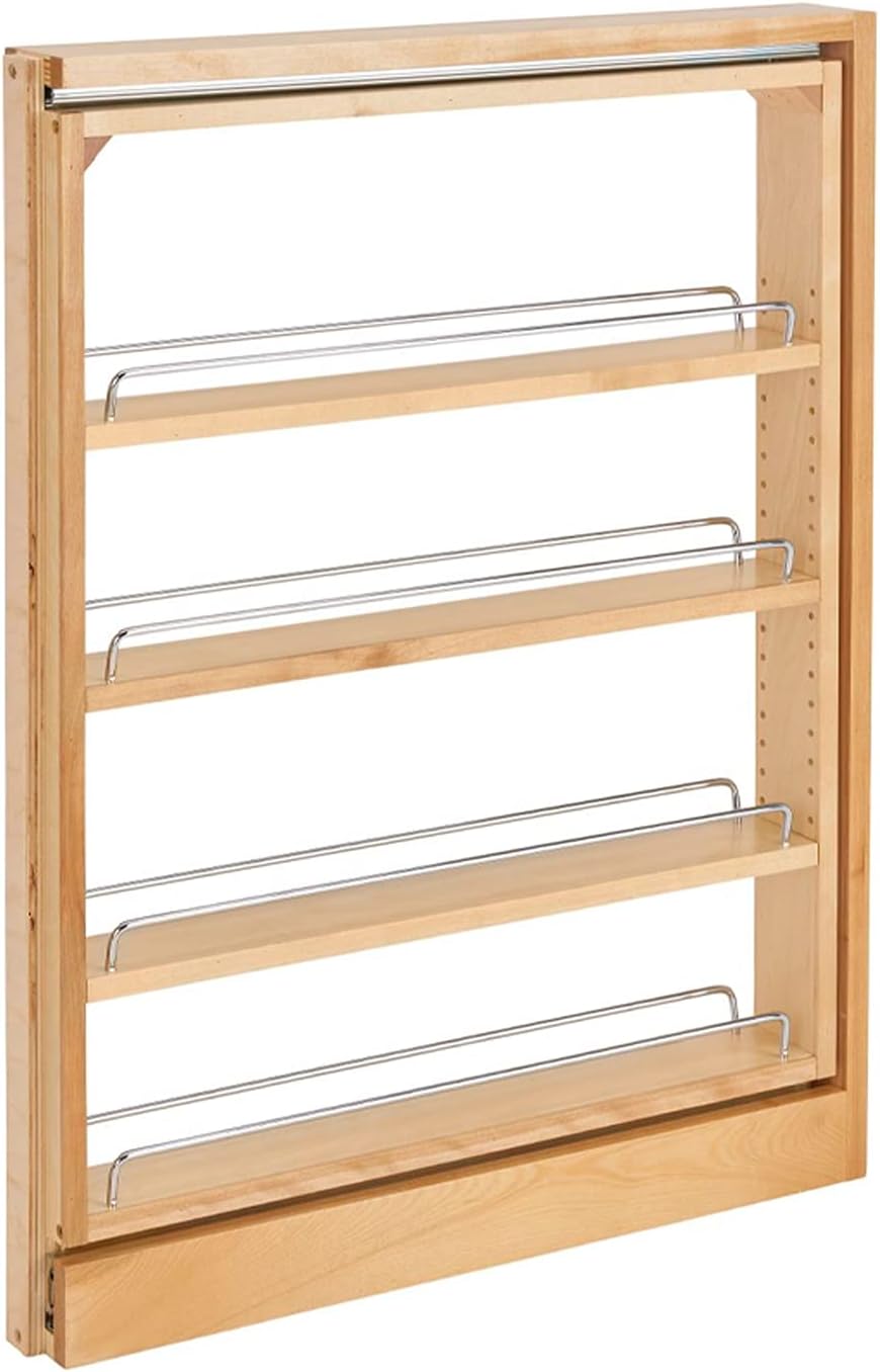 3 Wood Base Cabinet Pullout Filler Organizer with Adjustable Shelves B120683