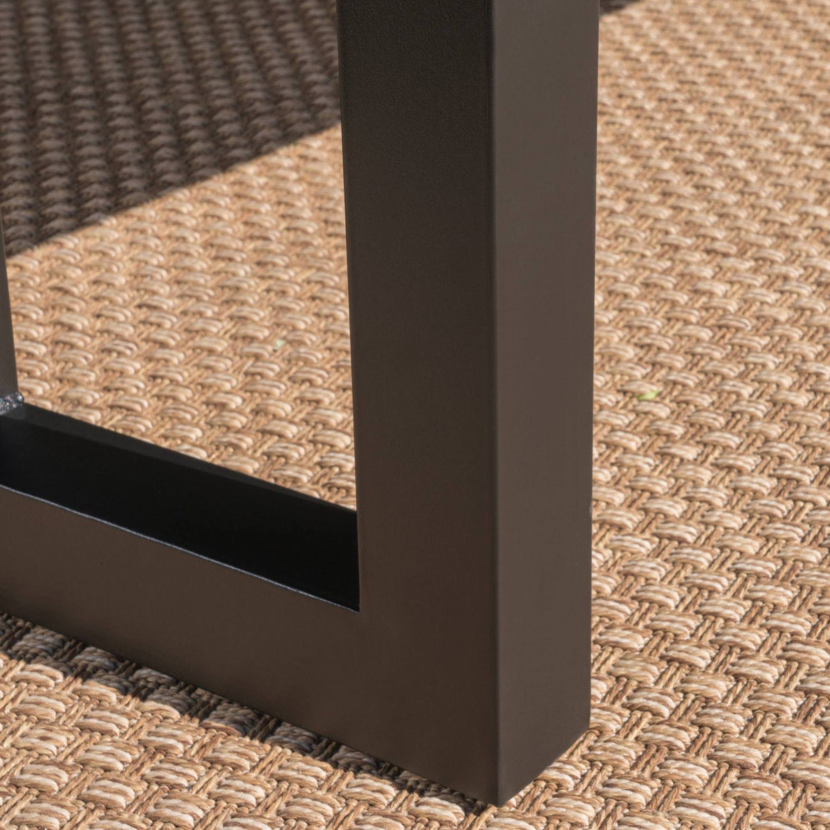 Teak Concrete Faux Live Edge Patio Dining Bench R907720