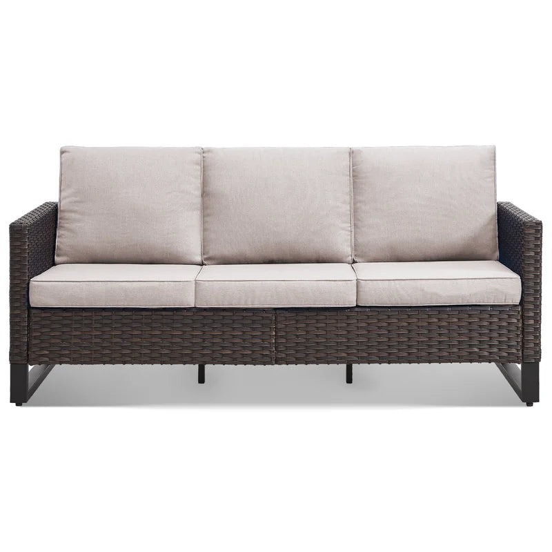 Beige 3-Seat Patio Sofa with Cushions Z707947