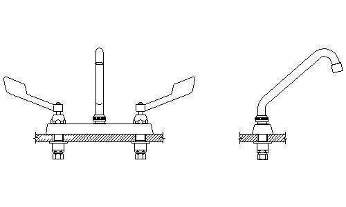 Two Handle Cast Deck-Mount Faucet X257372