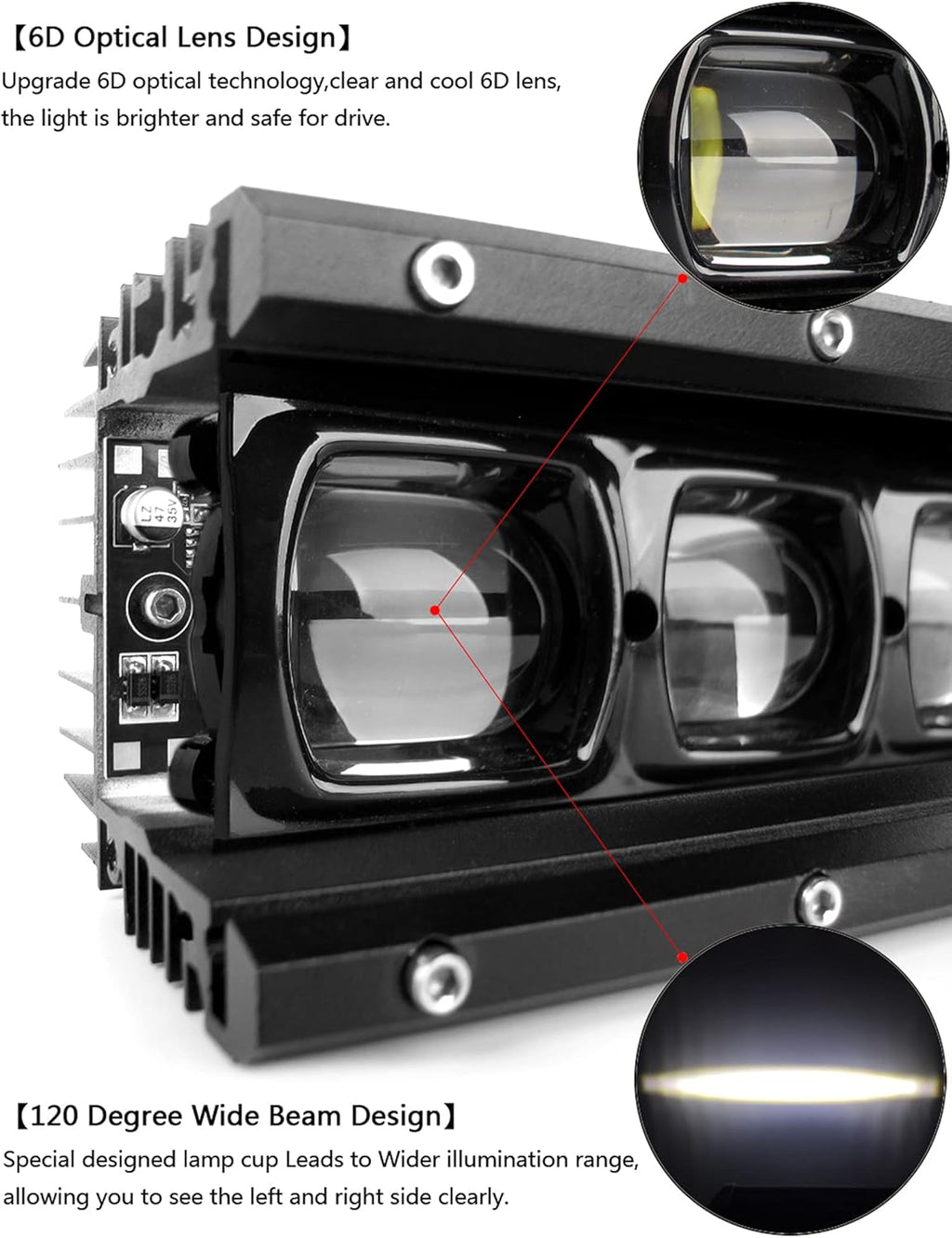 Off Road LED Light Bar 14 Inch 60W Single Row Flood Beam Waterproof E969909