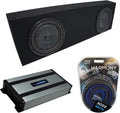 Dual 10 Black Sub Box Enclosure & Amp O7880