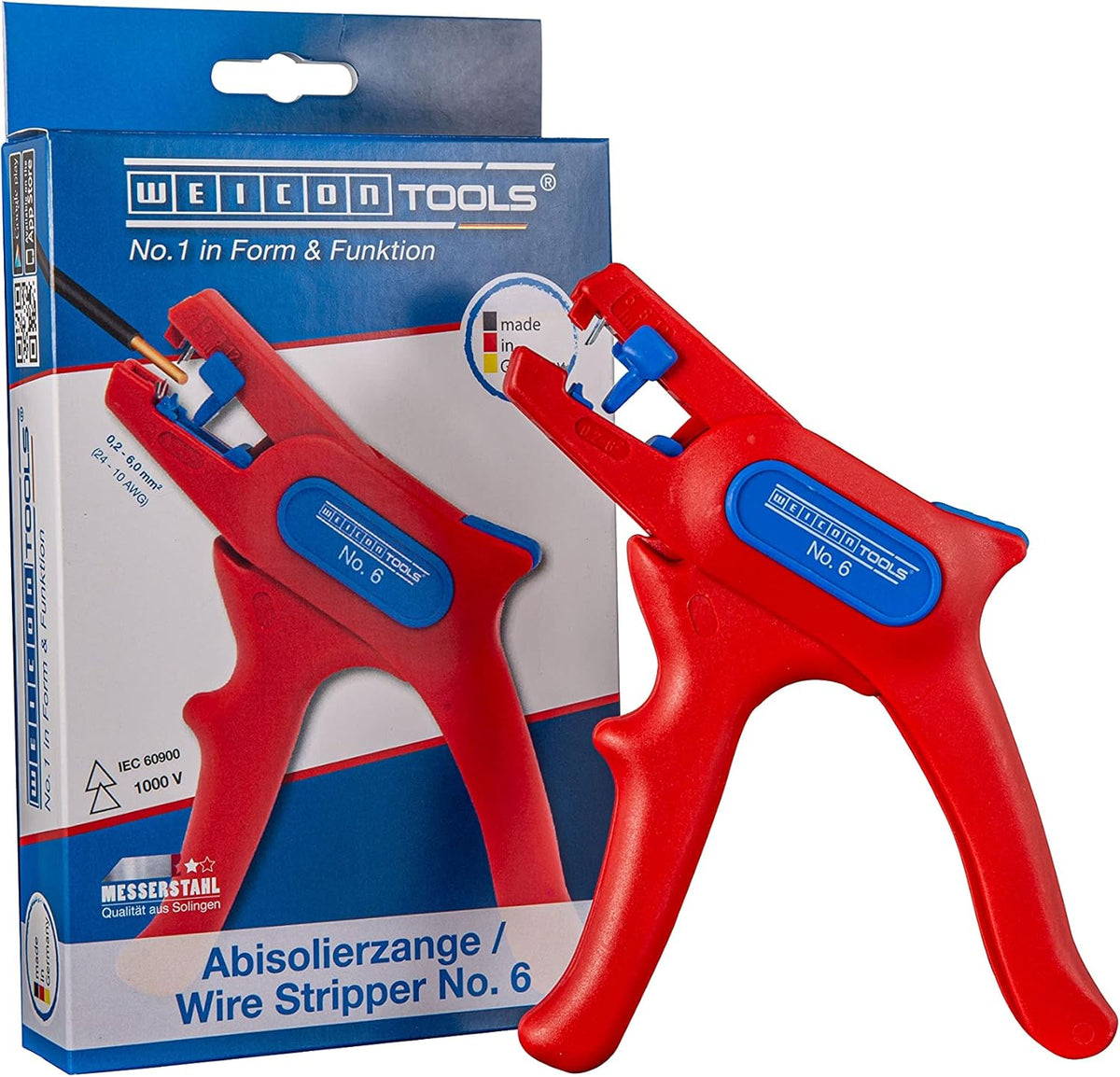Automatic Wire Stripper for round cables 24-10 AWG (0.2-6 mm²), red, Pack of 2 M998