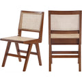18.1" Solid Wood Dining Side Chair in Walnut (Set of 2) M13482