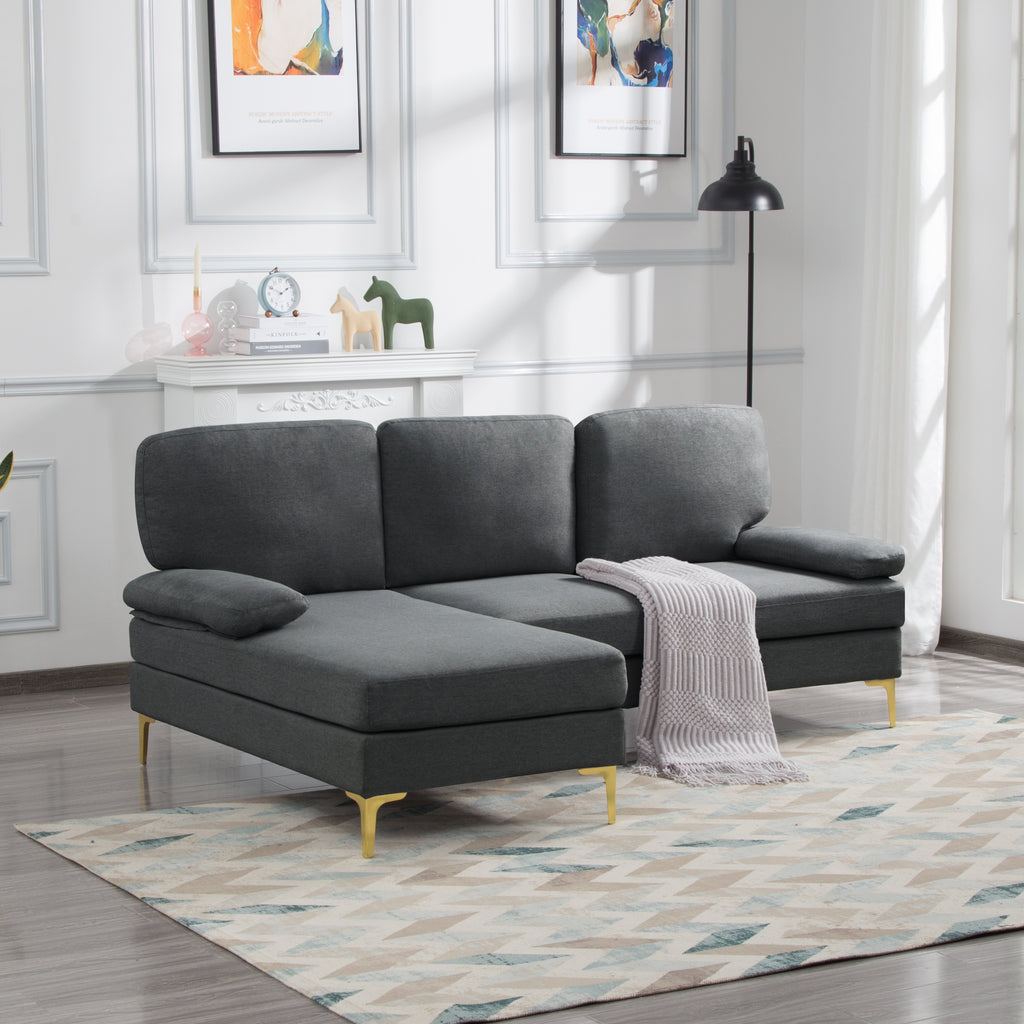 Dark Gray Left Hand Facing Sofa & Chaise M6460