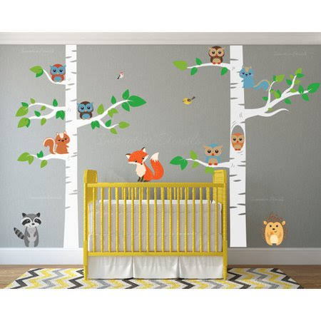 12 Piece Birch Tree Wall Decal Set C278846