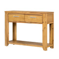 Walnut Brown Finish Acacia Wood Console Table with 2 Drawers A874585