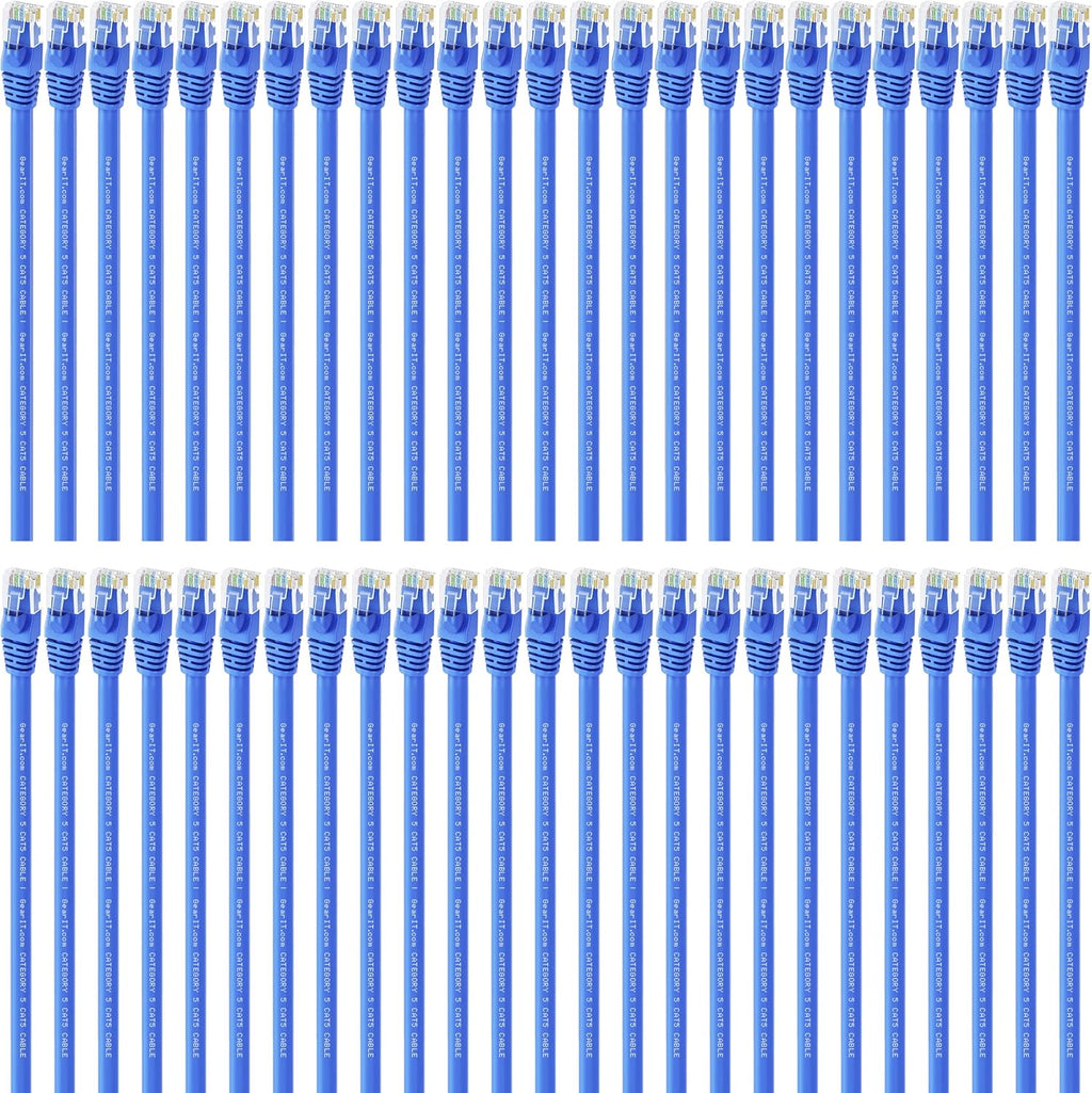 50-Pack Cat5e Ethernet Patch Cable 3 Feet Blue RJ45 Network Cord B208
