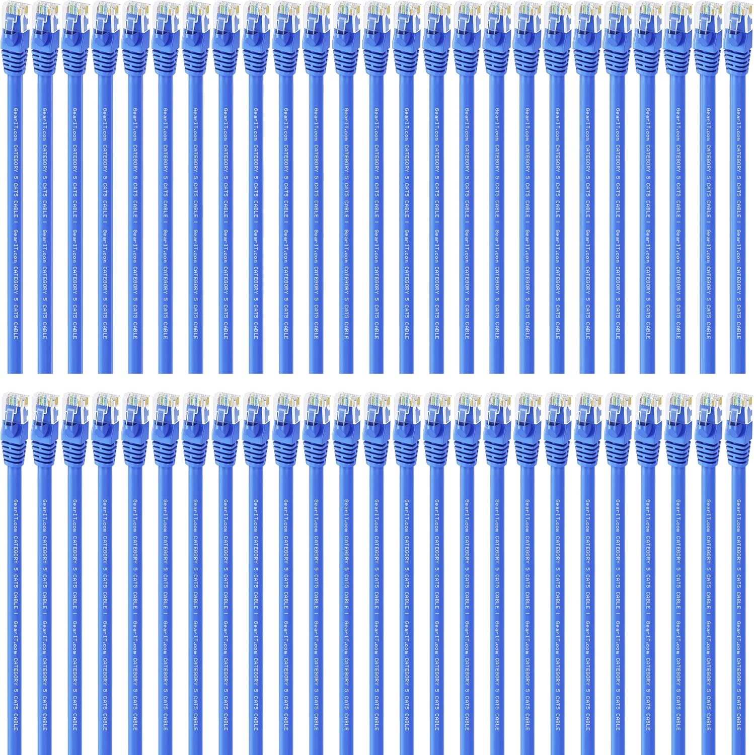50-Pack Cat5e Ethernet Patch Cable 3 Feet Blue RJ45 Network Cord B208