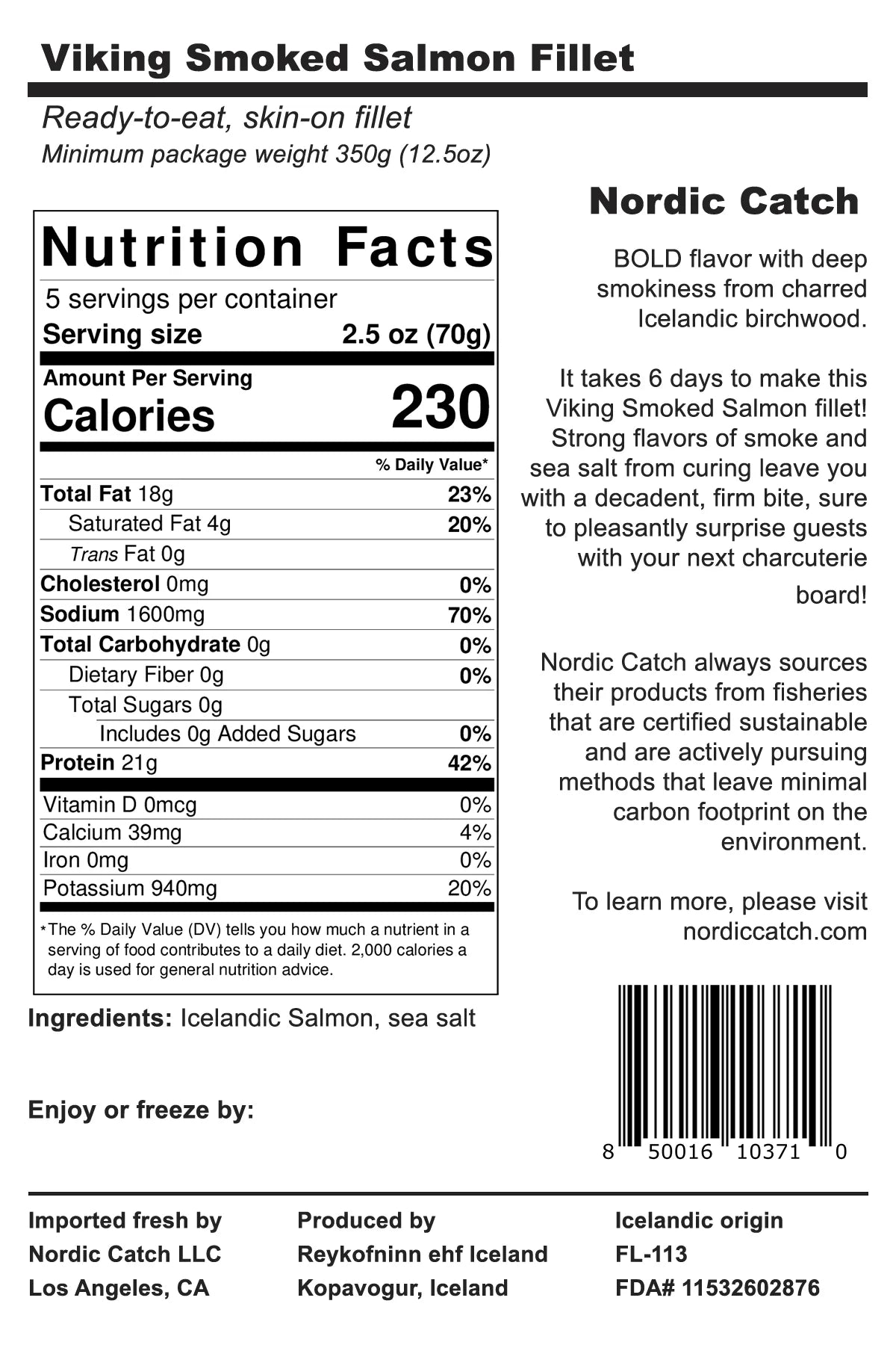 Smoked Salmon Fillet (2 servings) Q5427