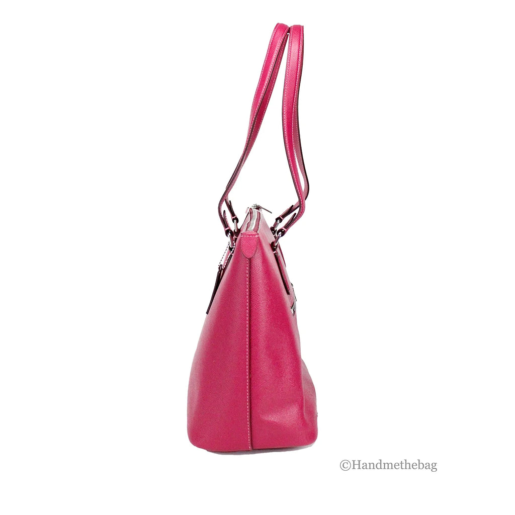 Bright Violet Crossgrain Leather Tote Shoulder Bag H93682