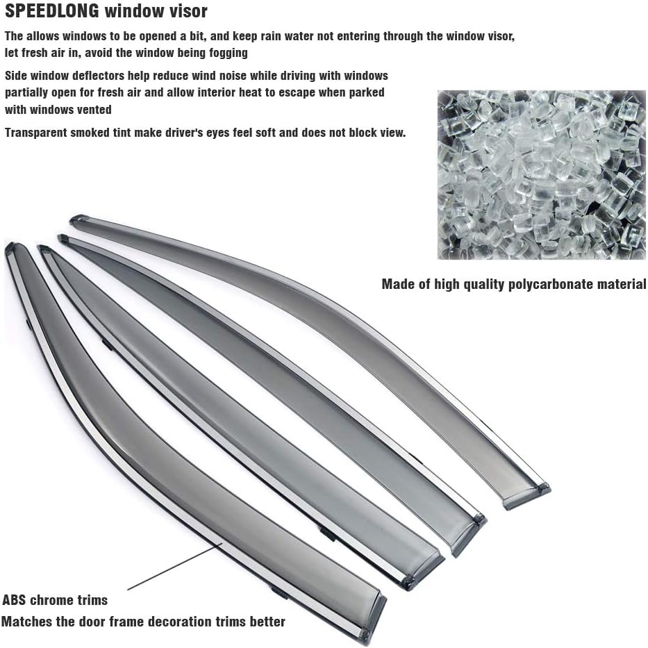 Car Window Visor Vent Shade Deflector Sun/Rain Guards Pack of 2 R267206