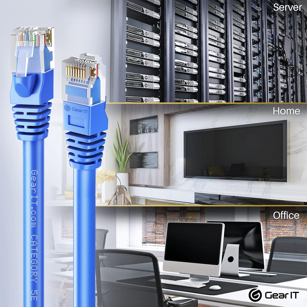 50-Pack Cat5e Ethernet Patch Cable 3 Feet Blue RJ45 Network Cord B208