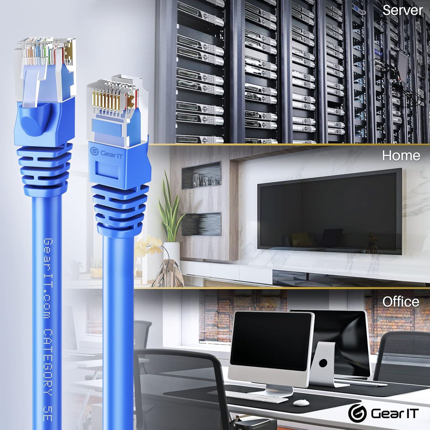 50-Pack Cat5e Ethernet Patch Cable 3 Feet Blue RJ45 Network Cord B208