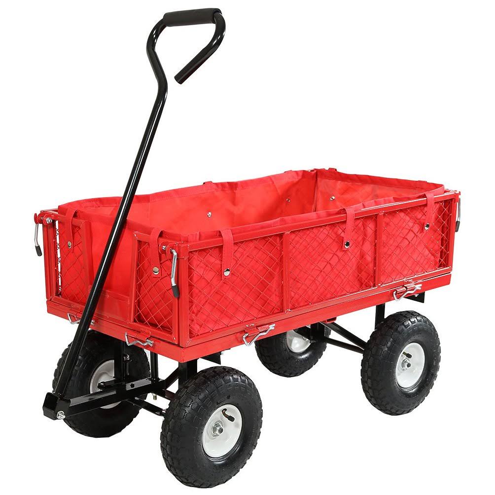 Black Utility Cart with Folding Sides and Liner K3847