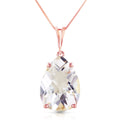 14k Rose Gold Teardrop White Topaz Pendant Necklace D9120