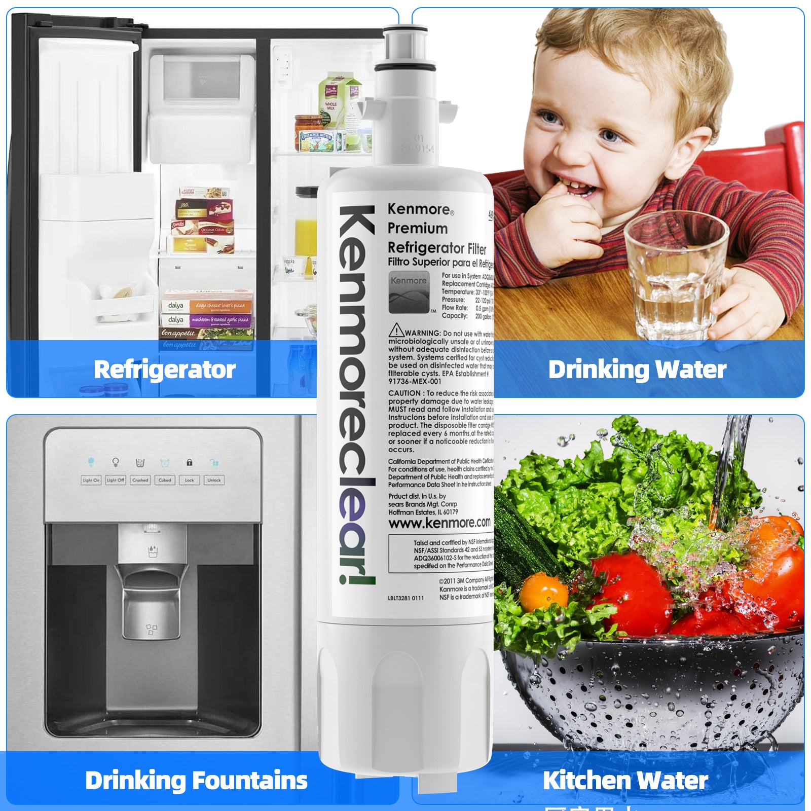 6 Pack Refrigerator Water Filter X3659