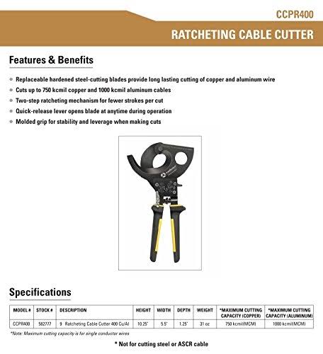 Ratcheting Cable Cutters with Comfort Grip Handles W369