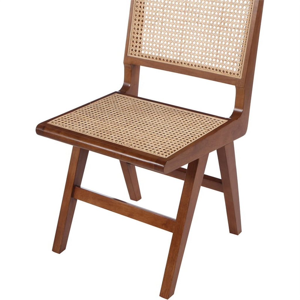 18.1" Solid Wood Dining Side Chair in Walnut (Set of 2) M13482
